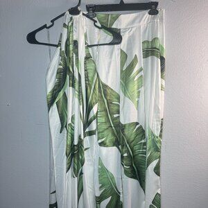Tropical Green Leaf Two-Piece Set